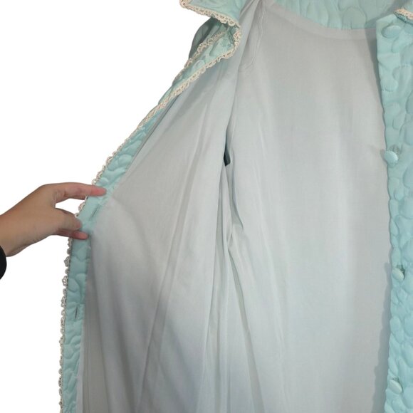 Vintage 1960s/1970s Satin Quilted Sleep Jacket - Picture 4 of 7